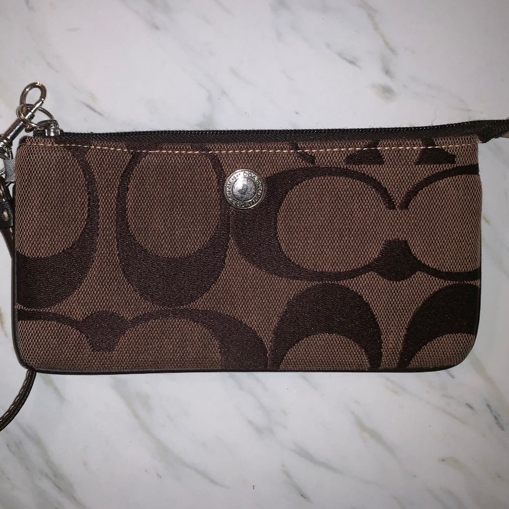 Brown Coach Wristlet